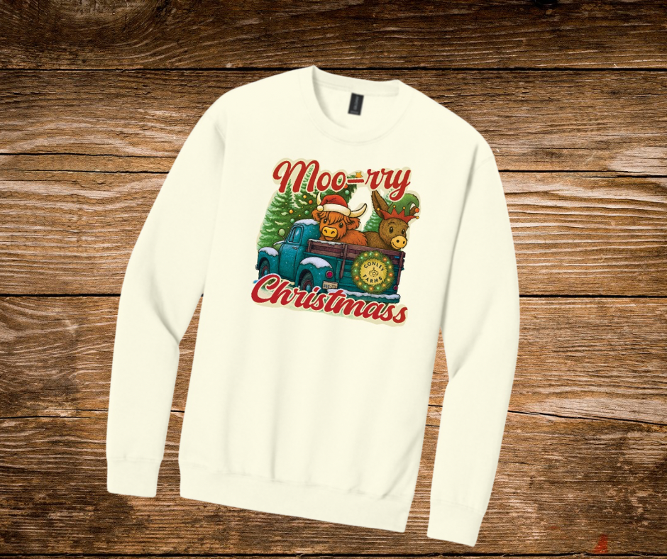 Moo-ry Christmass Crew Neck Sweatshirt